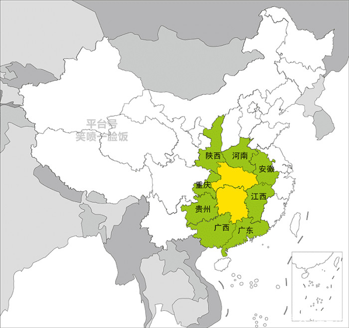 5个邻居的省份:重庆——四川,陕西,湖北,湖南,贵州.