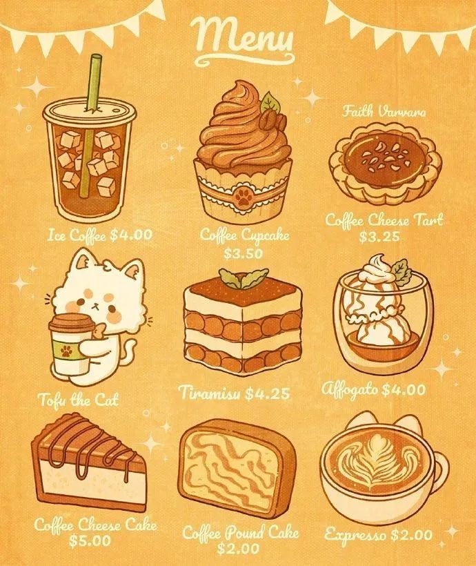 【简笔画手账】可可爱爱的食物系列(插画壁纸)