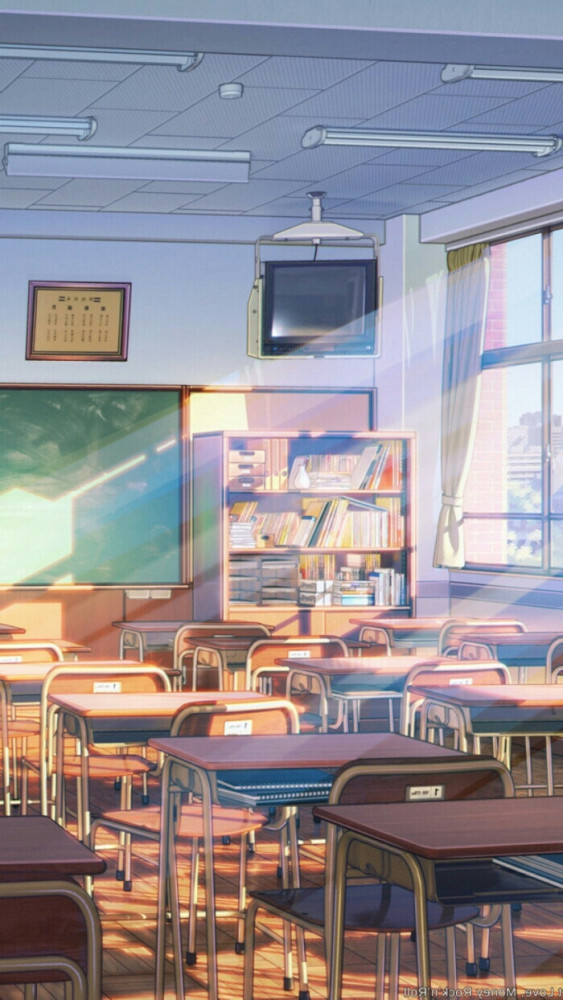 逃离学校,动漫中的校园,教室背景图