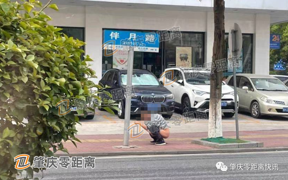 太急了肇庆城区一男子直接当街大便