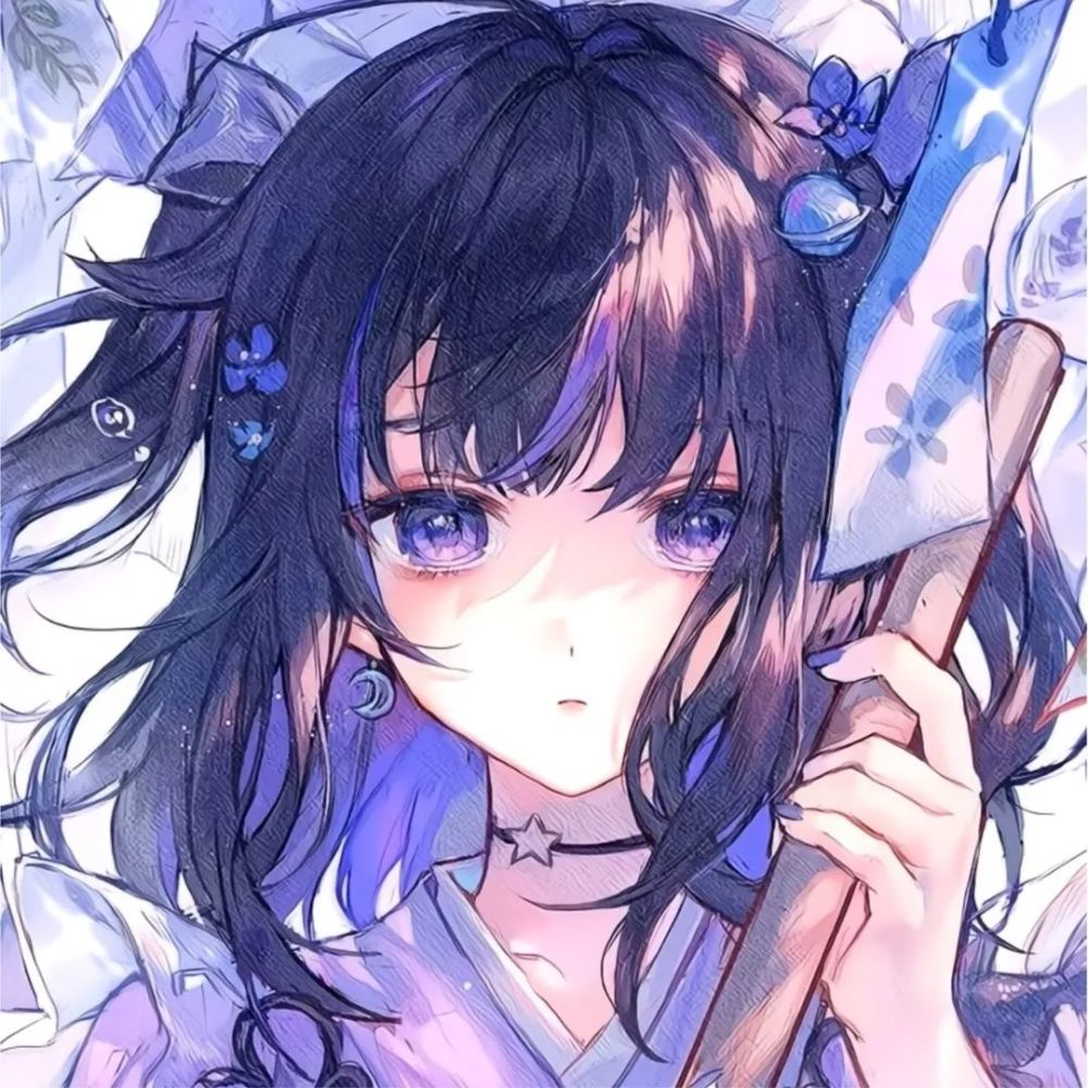 动漫女生头像:我看着日出与日落,幻想着梦想与未来