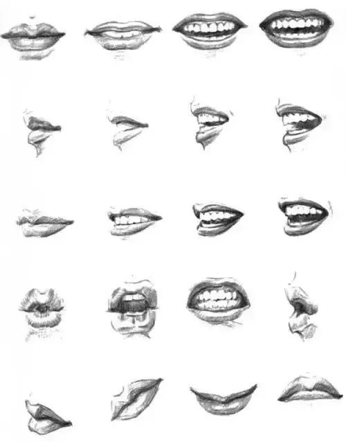 多种造型人物嘴巴画法