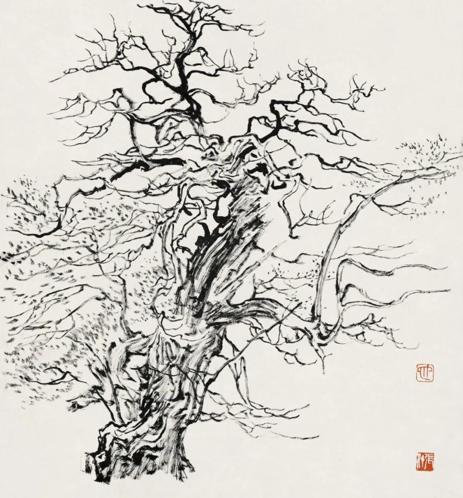 张仃焦墨画"离骚"——读《巨木赞》