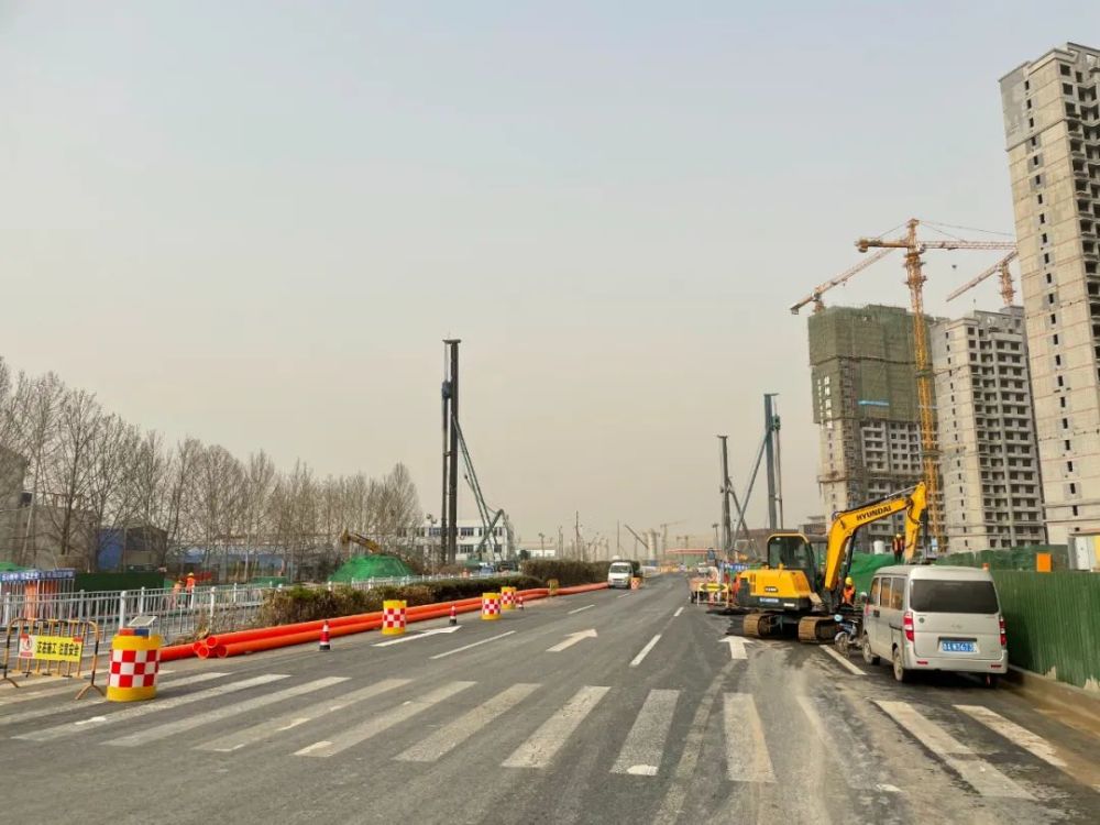 现场实拍济南起步区重点项目黄河大道建设进展