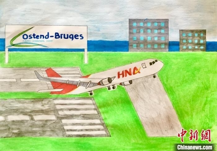 深圳学子画作c919在比利时飞机绘画大赛夺冠