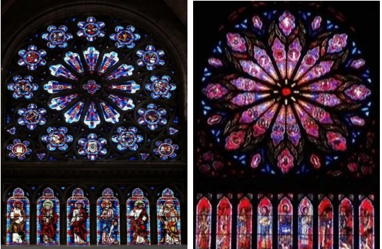 哥特式教堂的玻璃花窗