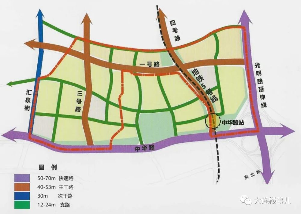 三纵:规划三号路,规划四号路,光明路延伸线未来快轨3号线将在该项目