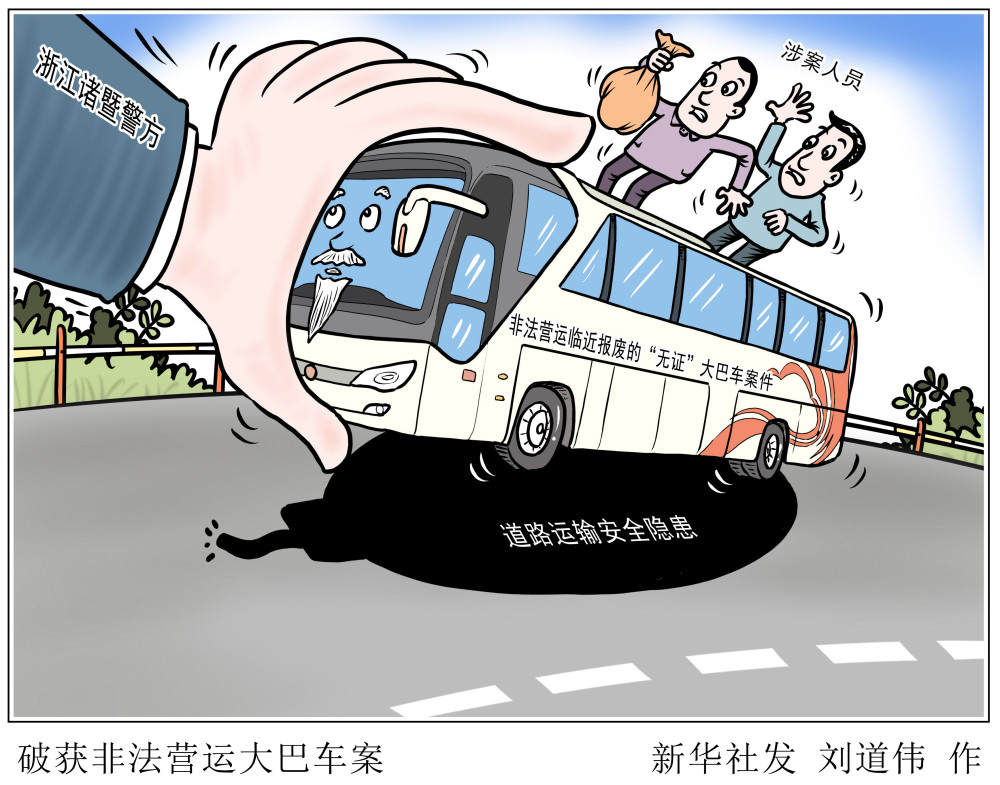 (图表·漫画)【法治】破获非法营运大巴车案