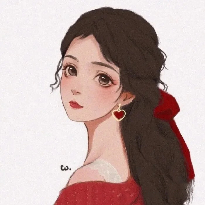 手绘气质红衣女生头像,永远热爱,永远热泪盈眶
