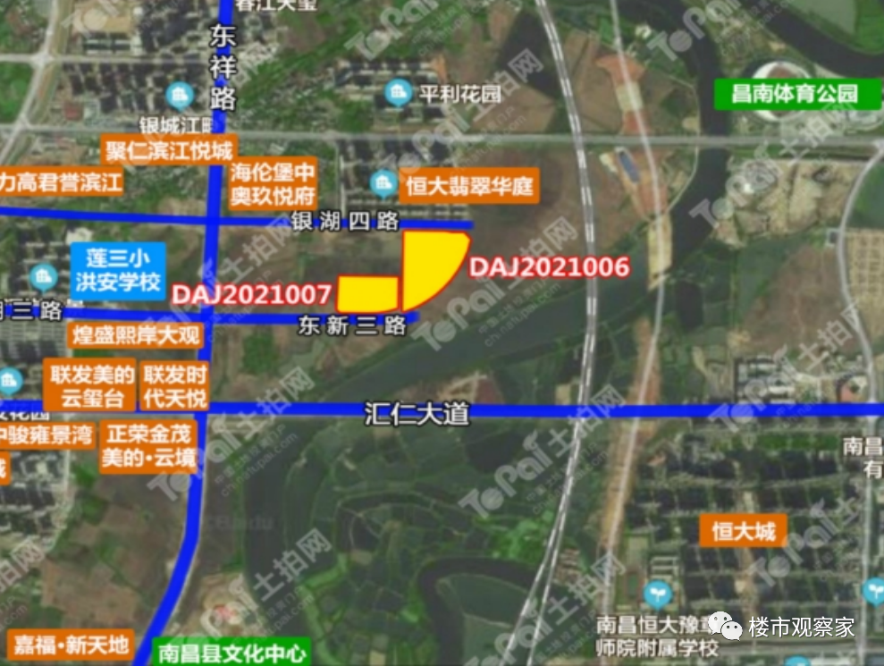 南昌县莲塘,象湖滨江3宗共210亩住宅用地拍出!