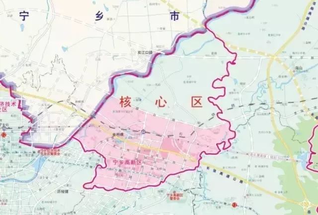 区位规划 该区位位于长沙市湘江西岸,包括岳麓区,望城区和宁乡县部分