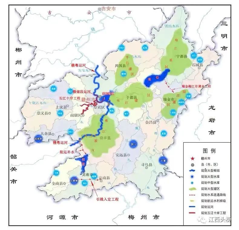 十四五规划赣州铁路,高速公路,水运,机场等规划示意图