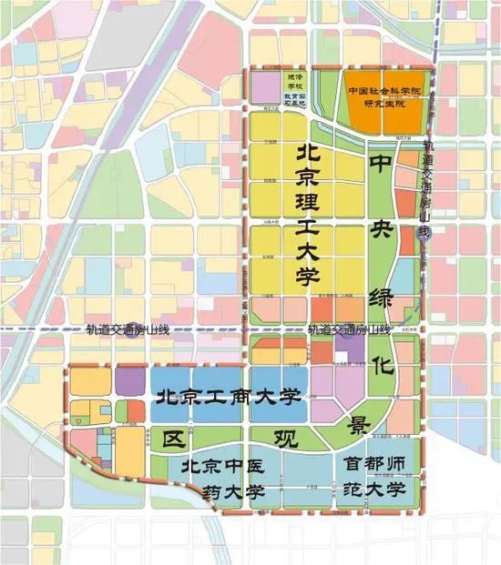 截至目前, 房山区良乡大学城集中了多所高校新校区 北京城市新总规中