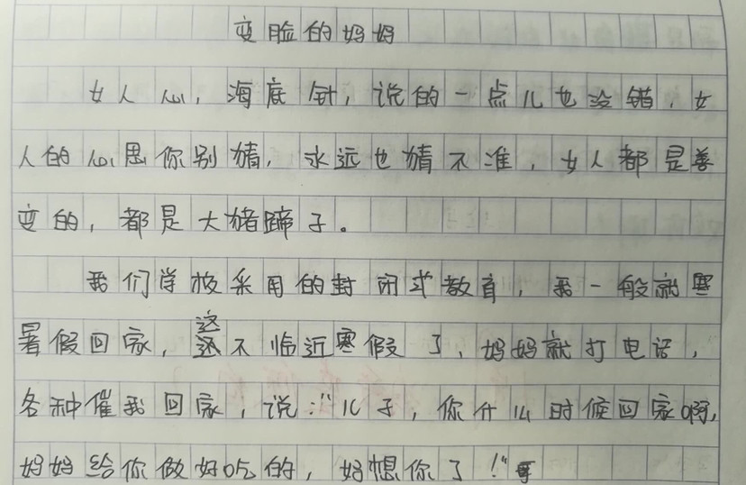 中学生的搞笑作文,说出做母亲的心声