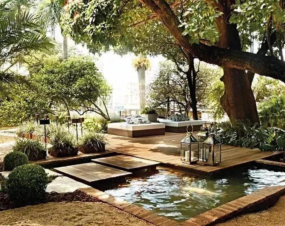庭院景观水池,让人与自然之间和谐共处,岁月静好