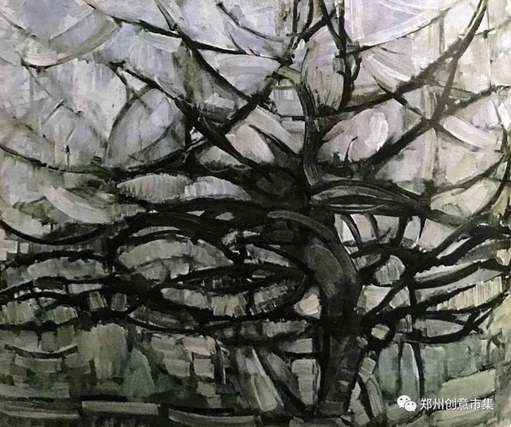 蒙德里安油画艺术作品《灰树》
