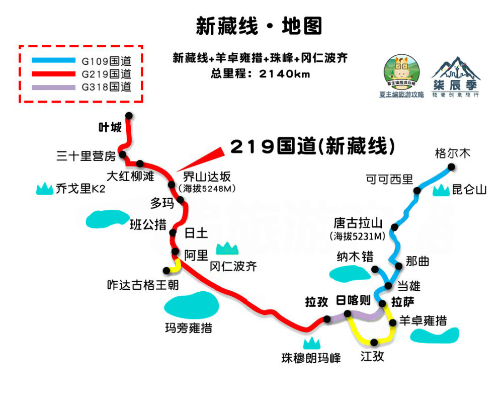 西藏川西甘南新疆西北地图高清版经典自驾旅游线