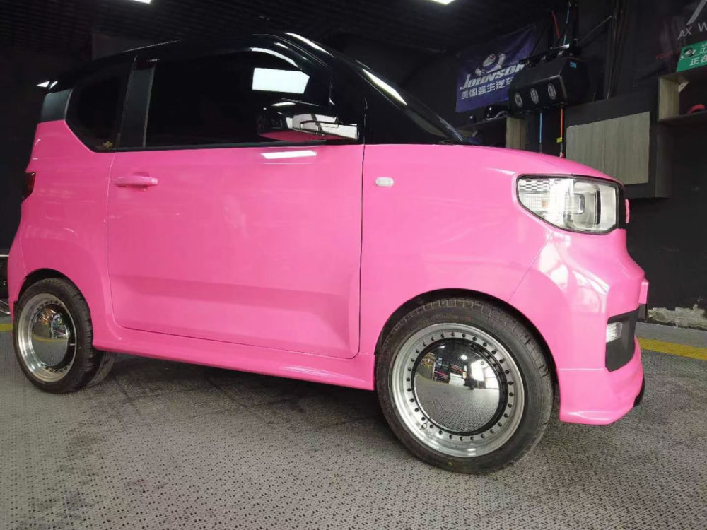 宏光mini改色亮粉色 这不就是女生鑫鑫向往的车吗