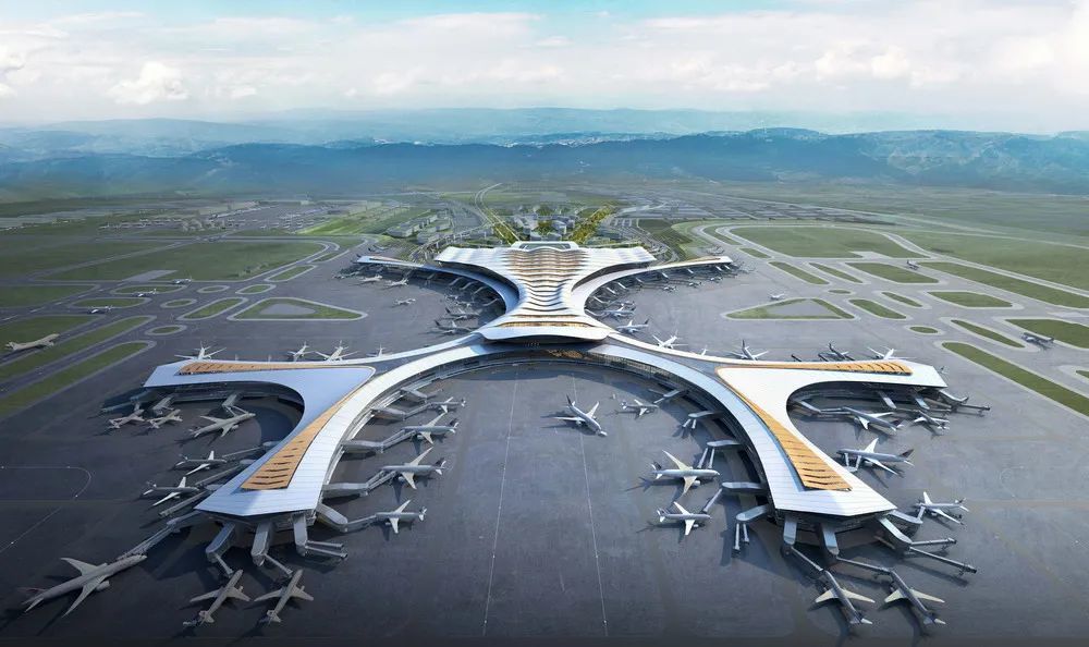 昆明长水机场t2航站楼空侧鸟瞰图 机场工程 按照满足2030年旅客吞吐