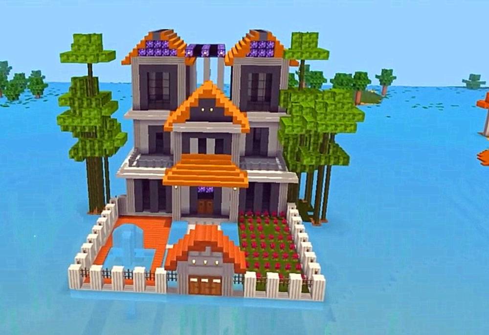 迷你世界:豪华水面别墅,设计简单实用,玩家:堪称水上乐园!