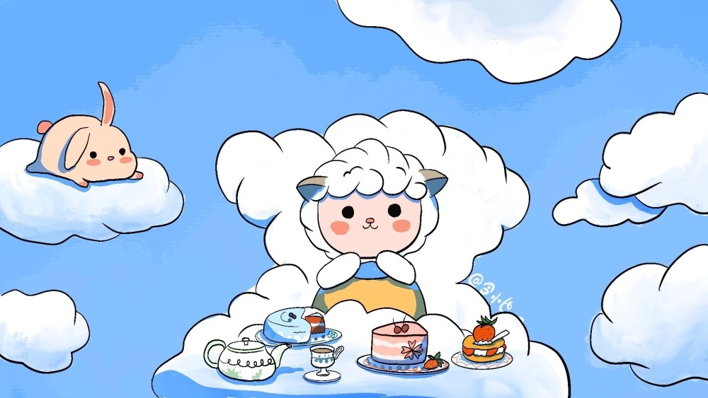 可爱小羊背景图