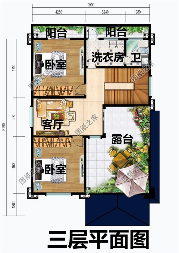 10x15米自建房设计图,二层三层的都有,你家要建几层的