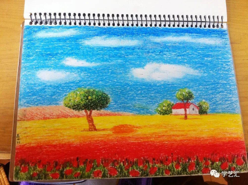 素材分享|油画棒画出来的作品一样有细节,这画面效果