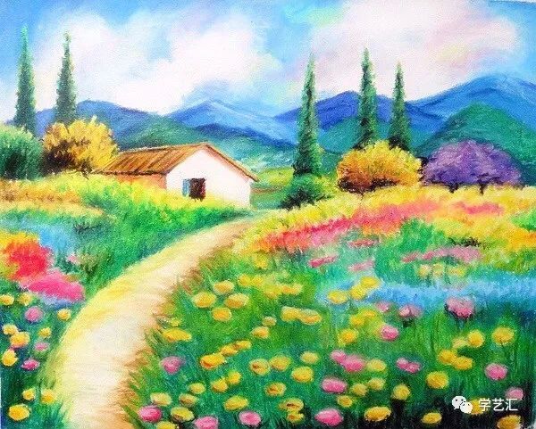 素材分享|油画棒画出来的作品一样有细节,这画面效果
