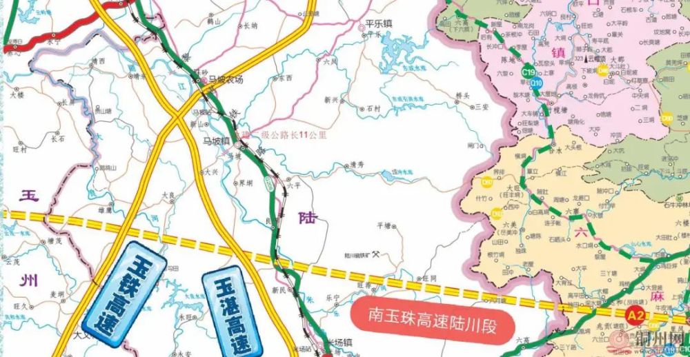 又一条!陆川段(南玉珠高速)走向线路图曝光