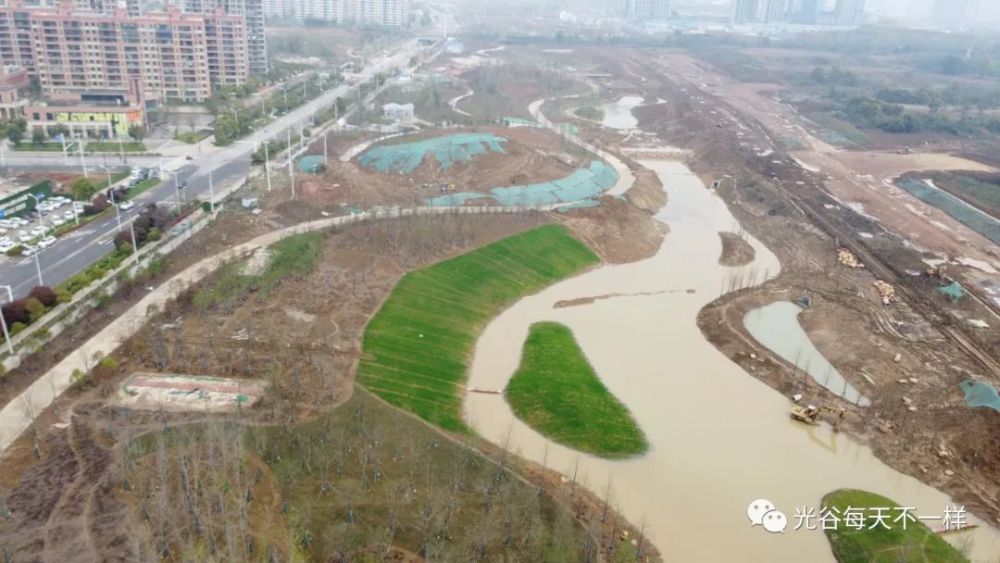 航拍|光谷豹子溪生态廊道南区实景!