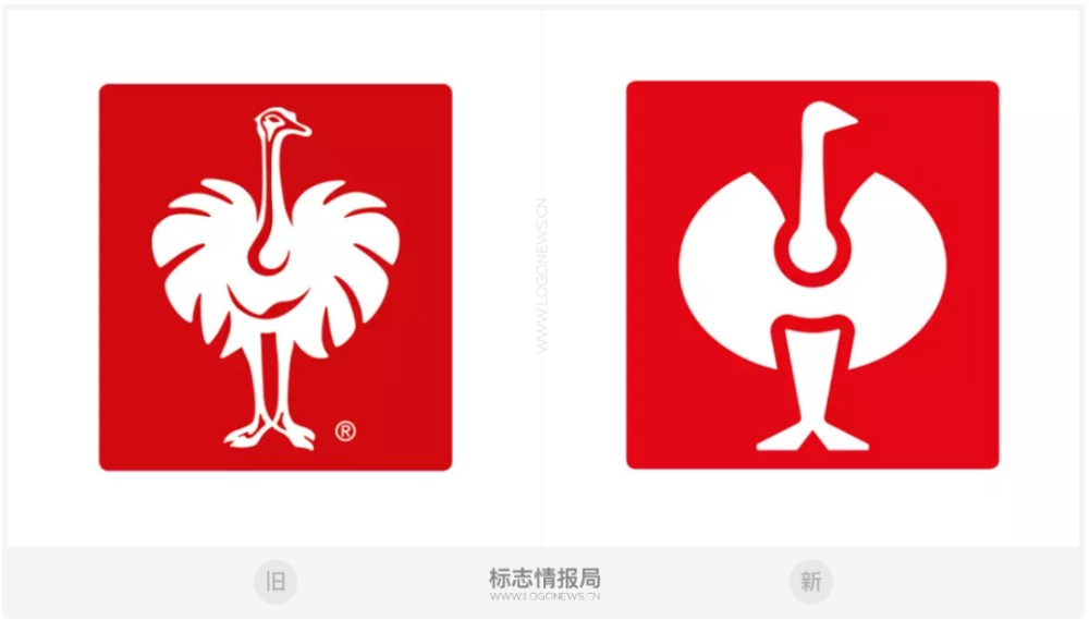 首先新logo将完全简化「鸵鸟」虽然占据品牌的重要位置,但也得到了