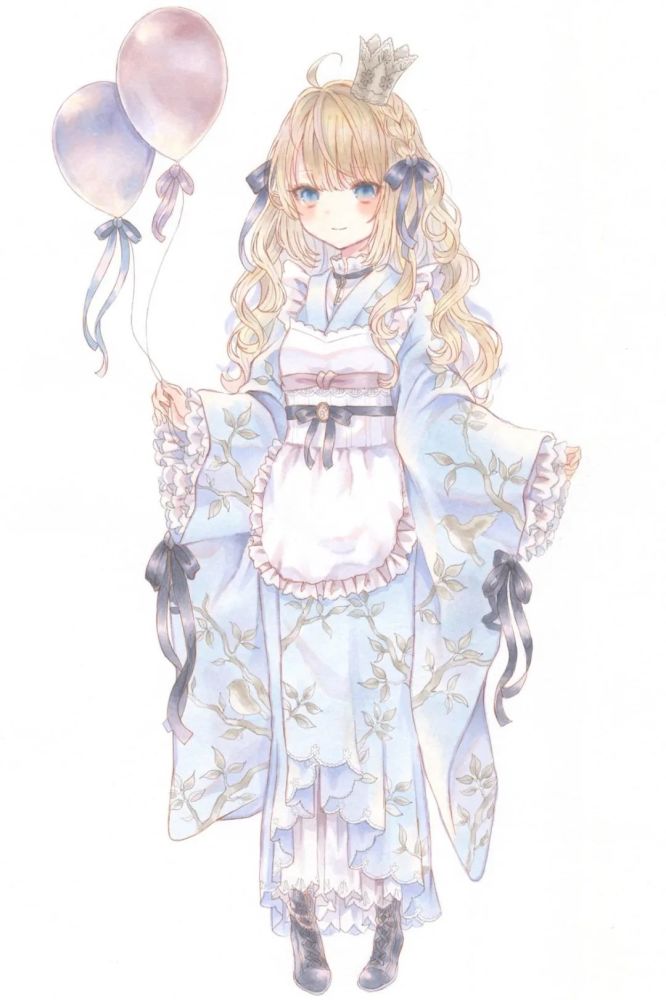 日系二次元华丽动漫少女服饰装扮手绘