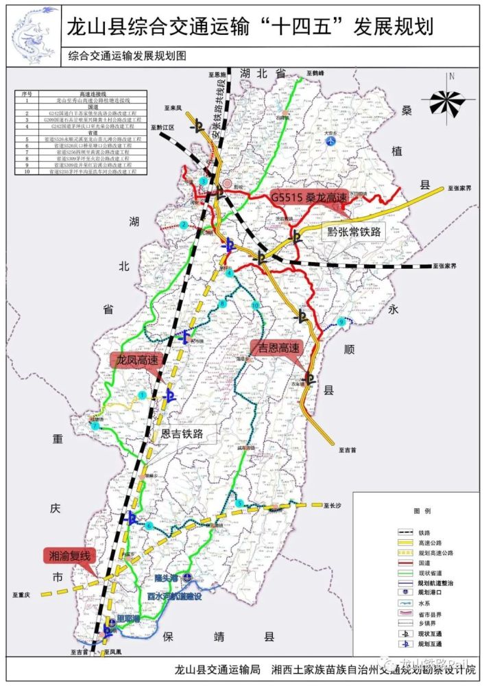 十四五规划图:恩吉铁路,龙凤高速都经过里耶