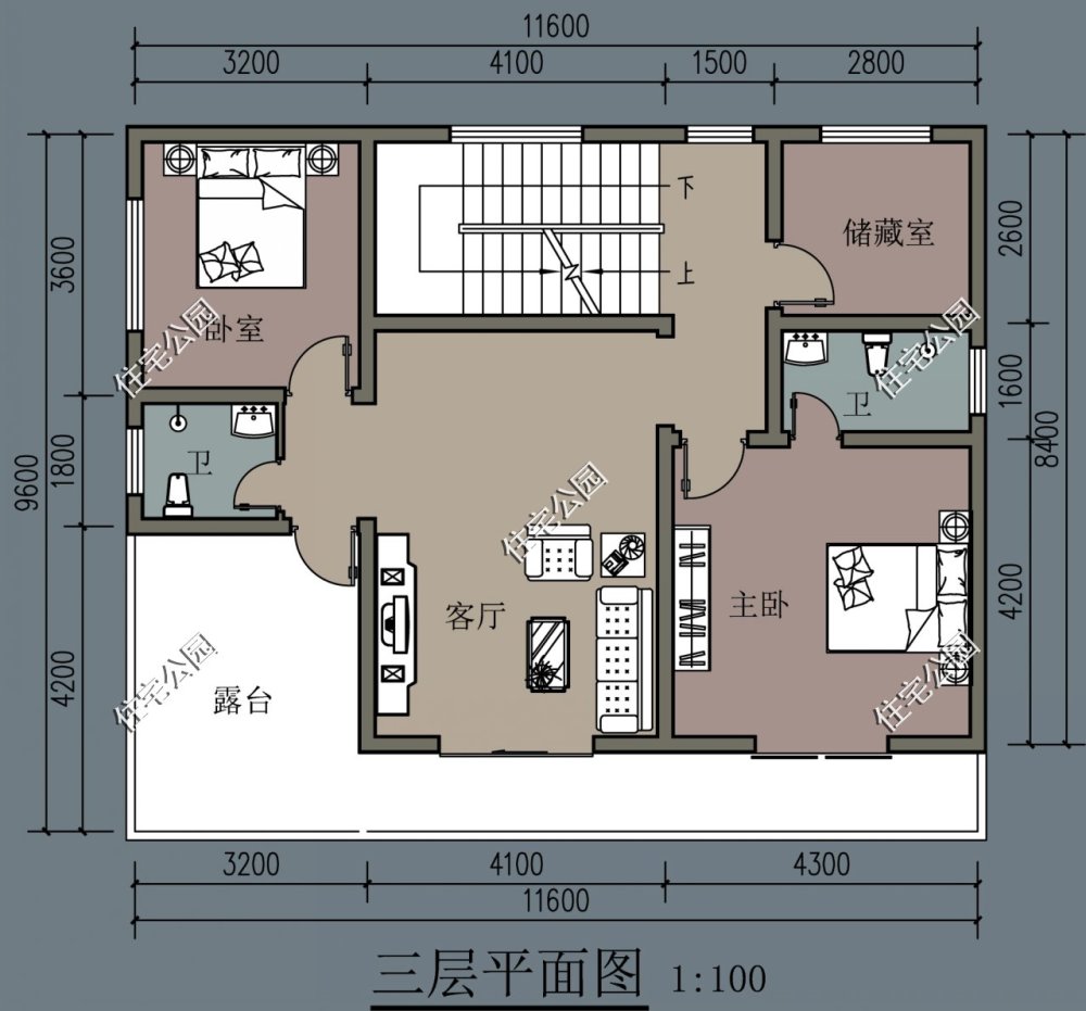 进深9米,宽12米的二层半楼房,内部怎么设计好?