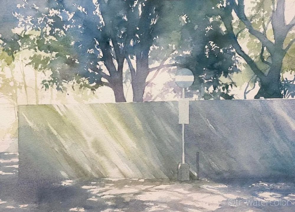 温柔了时光～水彩风景插画