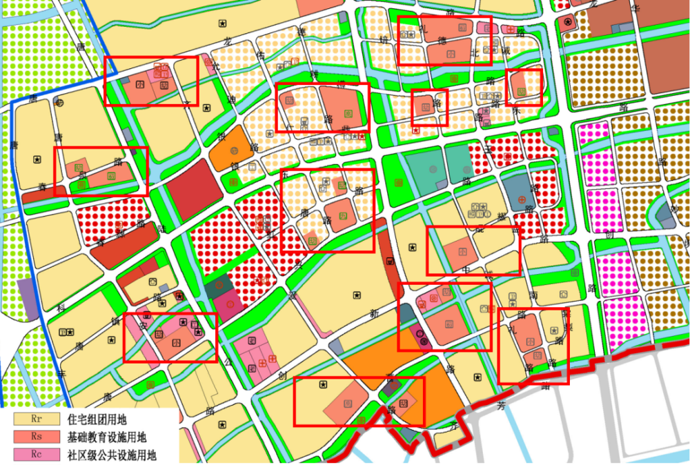 在唐镇2035规划草案中还有家长们最关心的学校当然邻里中心地块3月