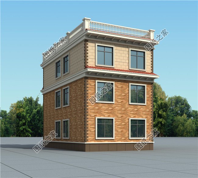 露台; 第三款:面宽8米左右的的新农村三层自建房设计图以及户型图
