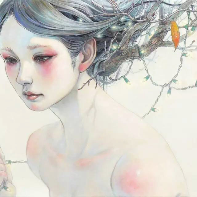 春暖花开,唯美梦幻空灵少女——日本美女画家手绘风格的油画作品