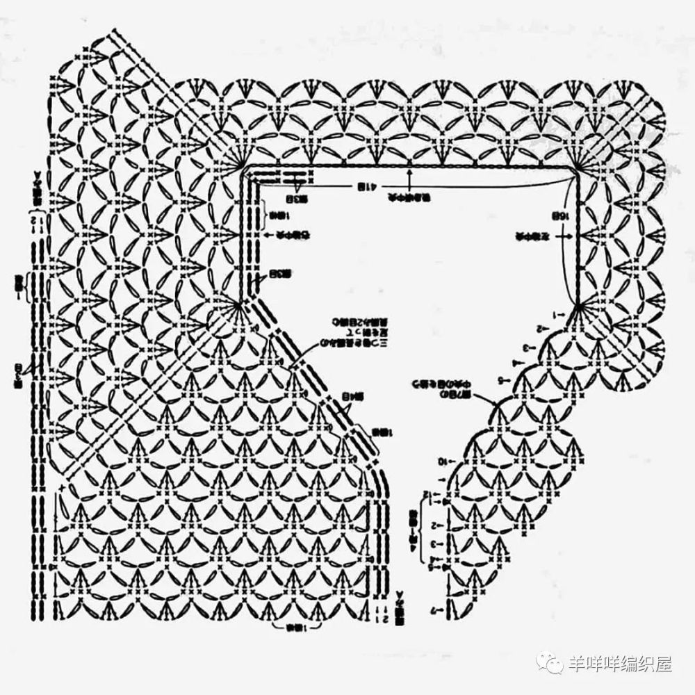 五款从上往下钩的插肩袖钩针开衫高清图解