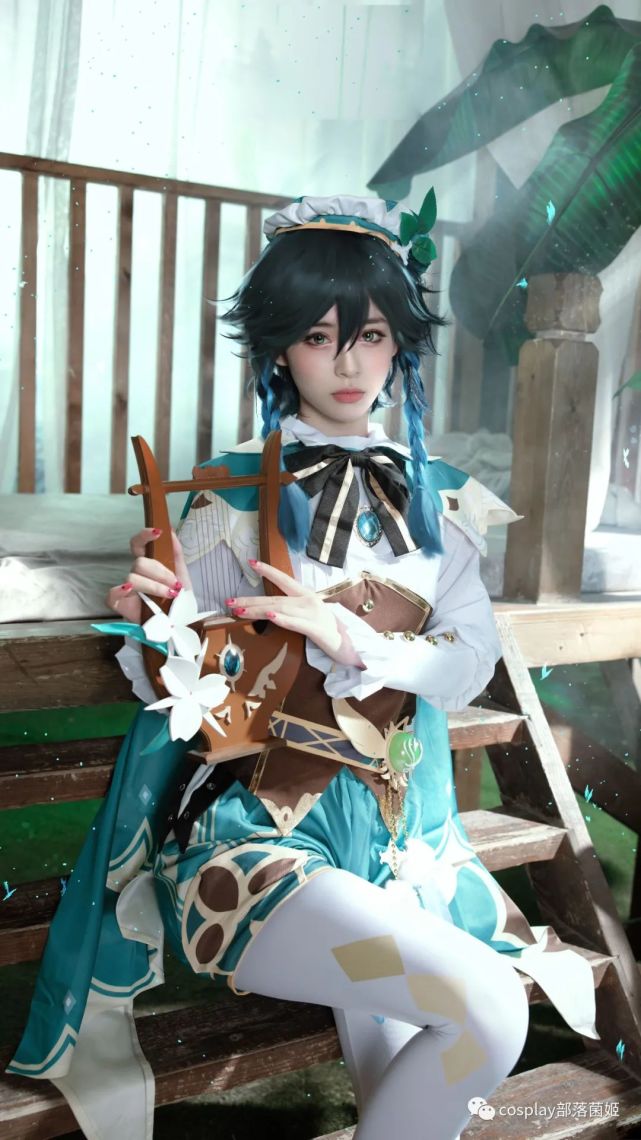 cos:原神温迪cos正片@虫皿,吟游诗人