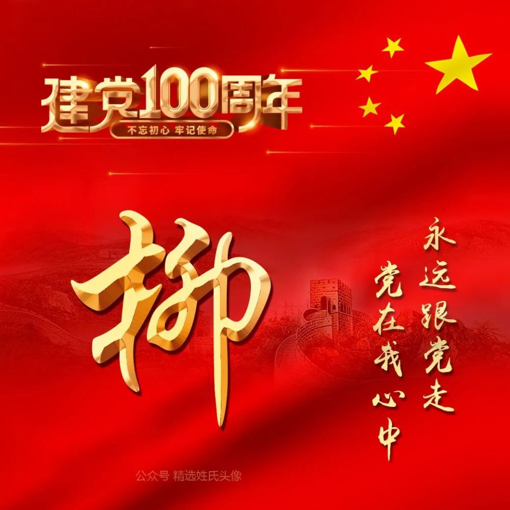 爱国姓氏头像,永远跟党走,党在我心中