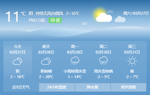 未来24小时天气预报