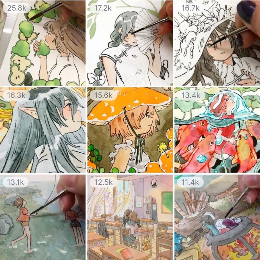 插画师|又是一位喜欢水彩动漫的画师,美国漫画家,插画