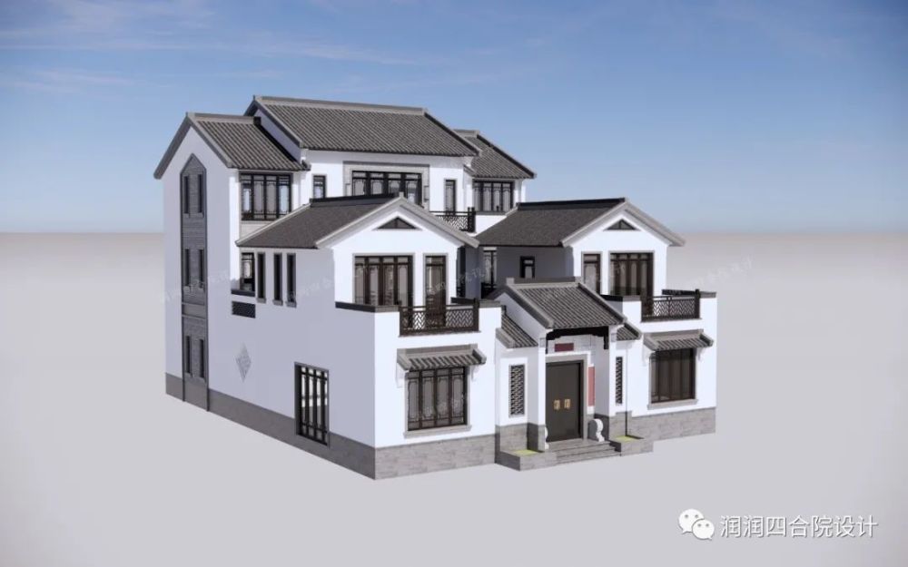 关键词:新中式四合院,中式别墅,农村自建房,古建筑房屋,润润四合院