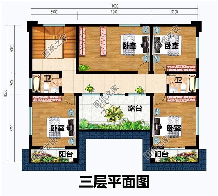 简单大气农村150平米三层楼房外观效果图,美观实用还省钱