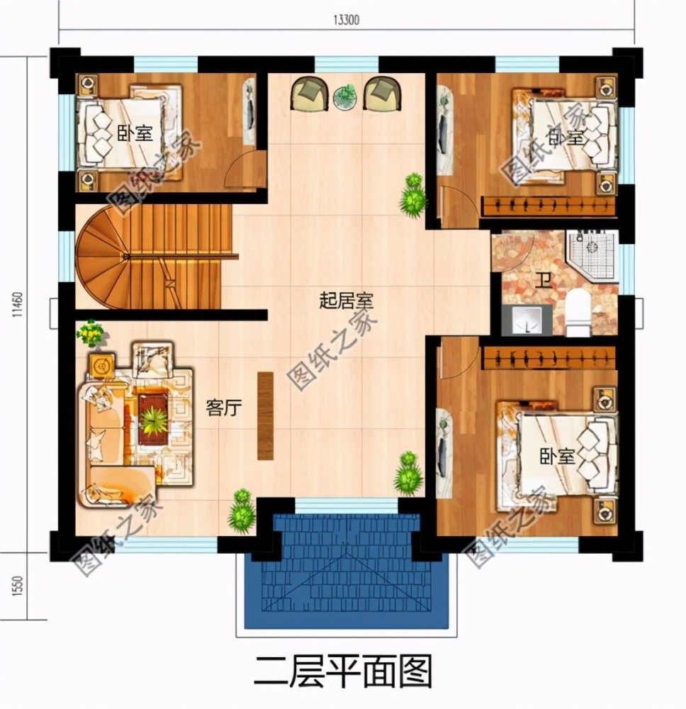 简单大气农村150平米三层楼房外观效果图,美观实用还省钱