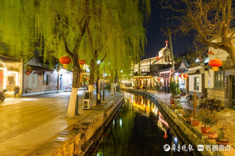 情报站|这里夜景韵味满满哦!华灯初上济南曲水亭,百花洲美如画