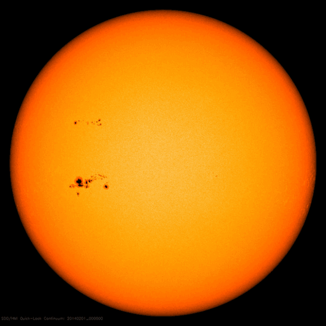 太阳黑子(sunspot)是太阳光球表面出现的一些暗区域,它是太阳磁场聚集