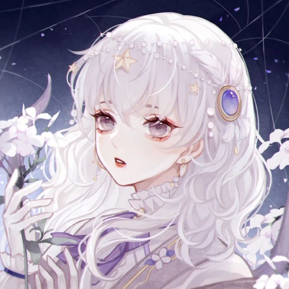 白色头像丨干净的白月光动漫女生头像