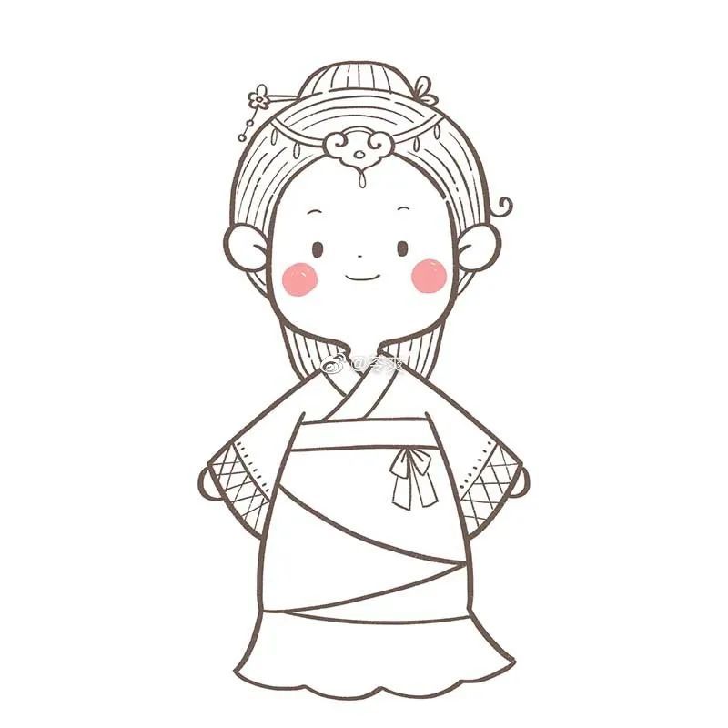 超q版萌系的古风小仙女古风小物件简笔画大全超详细教程保证一看就会